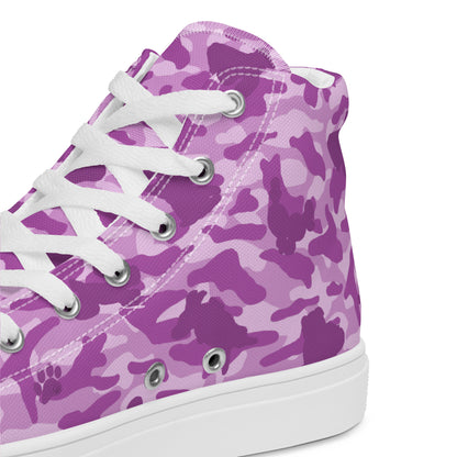 Puppy Camo Women's High Top Sneakers - Pink