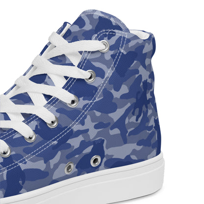 Kitty Camo Women's High Top Sneakers - Blue