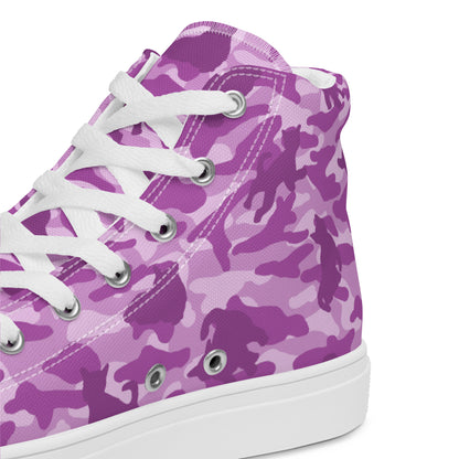 Kitty Camo Women's High Top Sneakers - Pink