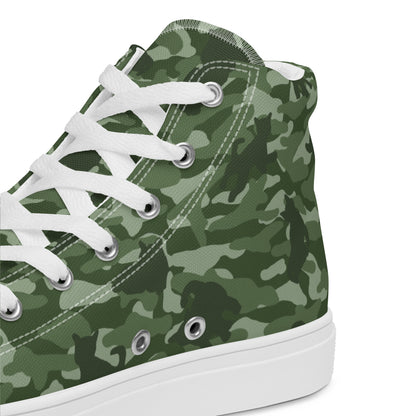 Kitty Camo Women's High Top Sneakers - Green