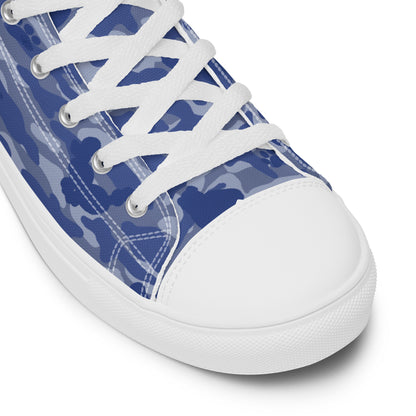 Puppy Camo Women's High Top Sneakers - Blue