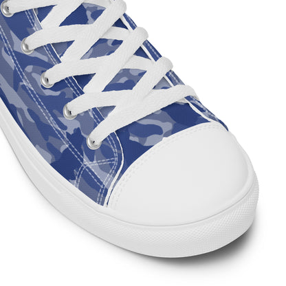 Kitty Camo Women's High Top Sneakers - Blue