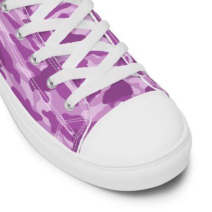 Kitty Camo Women's High Top Sneakers - Pink