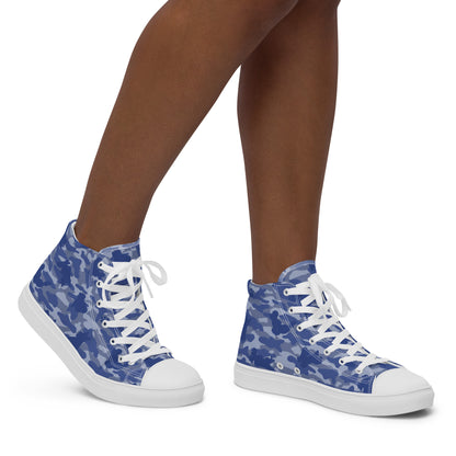 Puppy Camo Women's High Top Sneakers - Blue