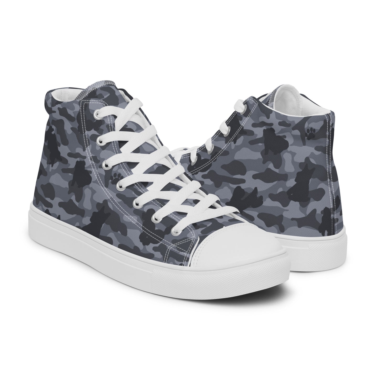 Puppy Camo Women's High Top Sneakers - Grey