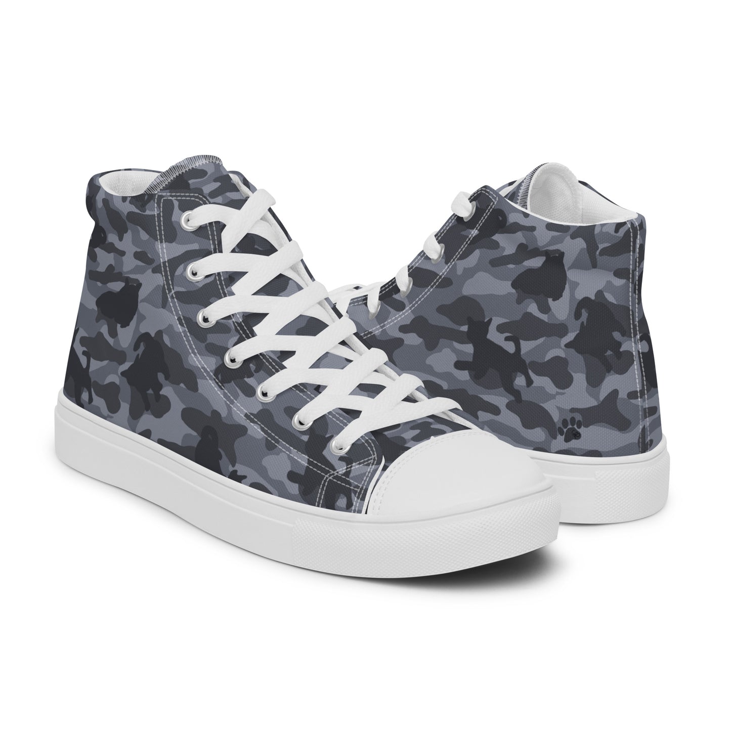 Kitty Camo Women's High Top Sneakers - Grey