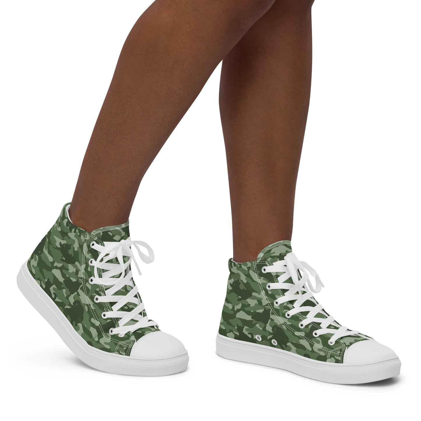 Kitty Camo Women's High Top Sneakers - Green