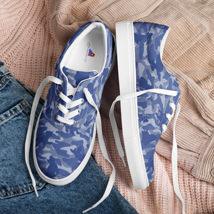 Kitty Camo Women's Lace-Up Sneakers - Blue