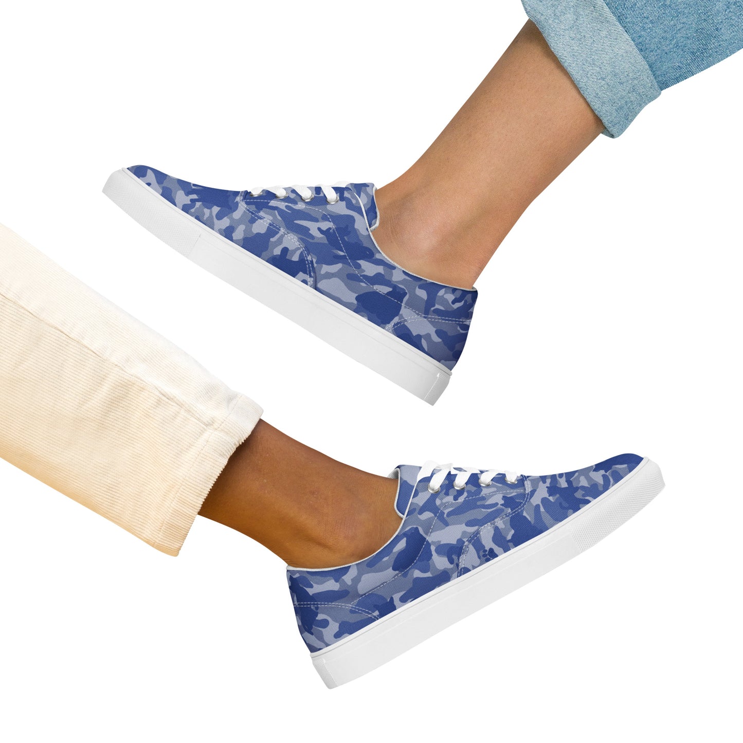 Kitty Camo Women's Lace-Up Sneakers - Blue