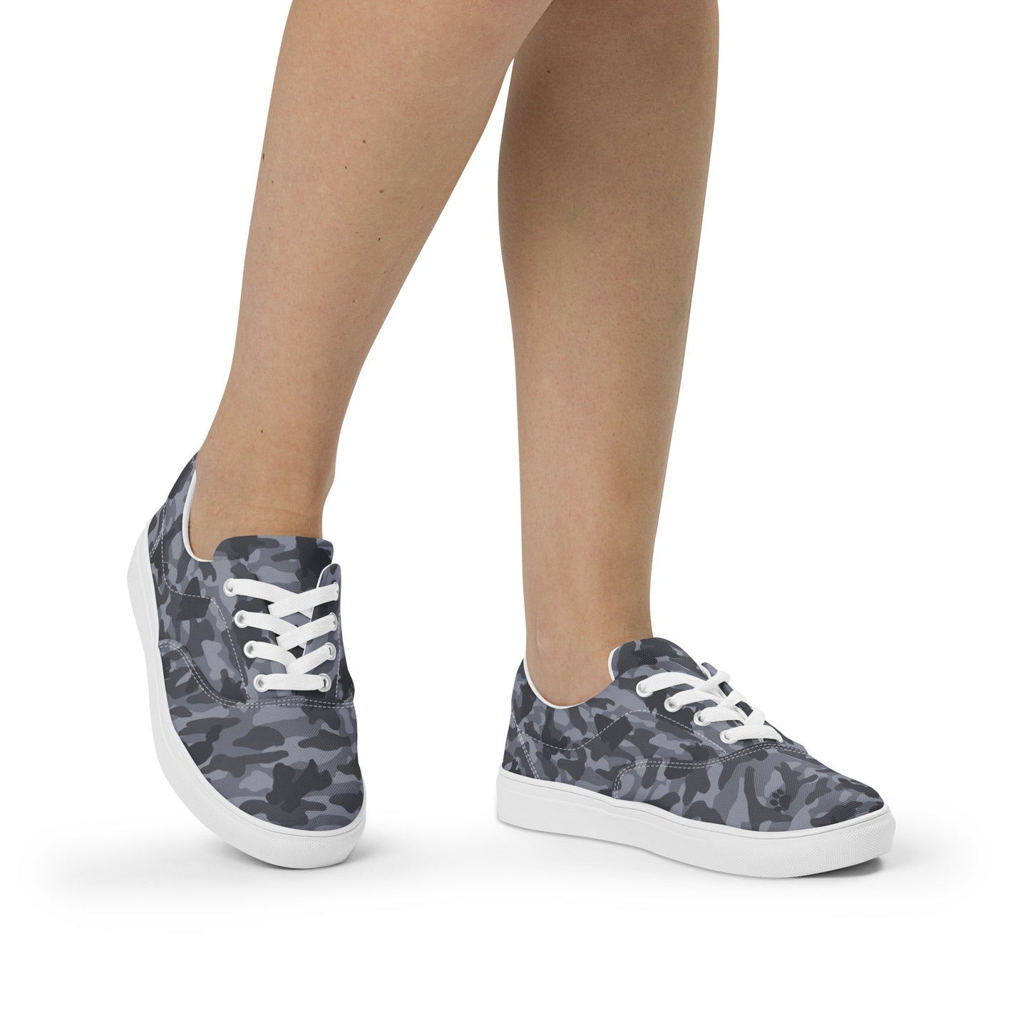 Puppy Camo Women’s Lace-Up Sneakers -Grey