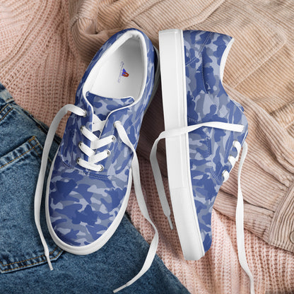 Puppy Camo Women’s Lace-Up Sneakers - Blue