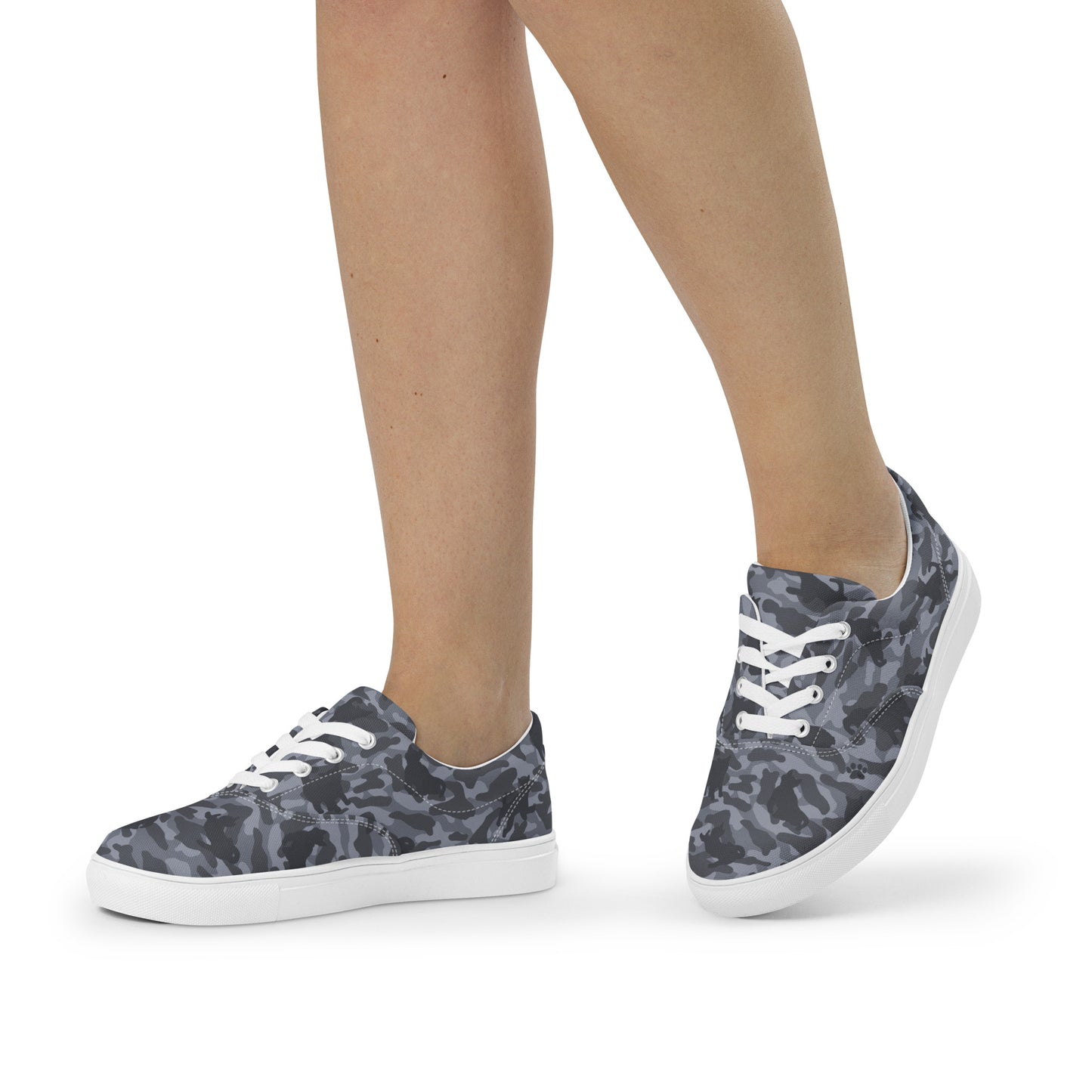 Kitty Camo Women's Lace-Up Sneakers - Grey