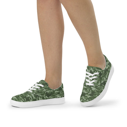 Puppy Camo Women's Lace-Up Sneakers - Green