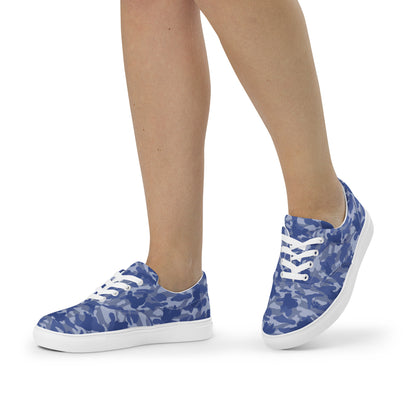 Puppy Camo Women’s Lace-Up Sneakers - Blue