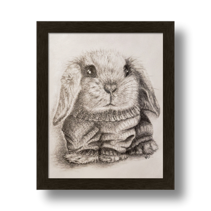 Bunny in a Sweater - 8x10